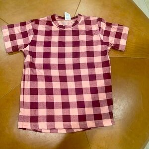 Kate Quinn Burgundy Gingham Bamboo Tee 4T